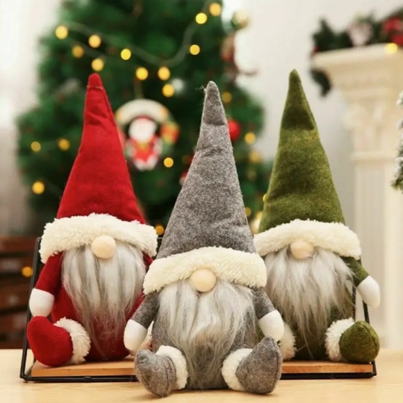 Christmas Gnomes - Set of Three - Each is about 10" - 11" With Hat - Brand New - Picture 4 of 5